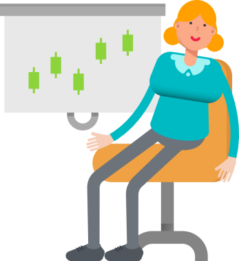 Candlestick Çizelgesini Sunan Kız Karakter