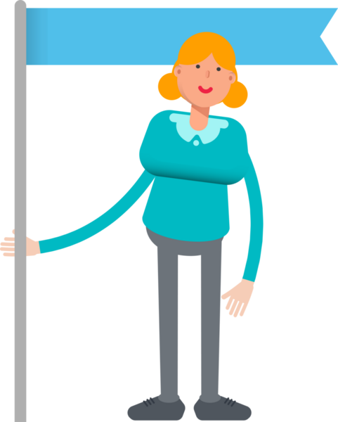 Kız Karakter Tutucu Bayrak Direği