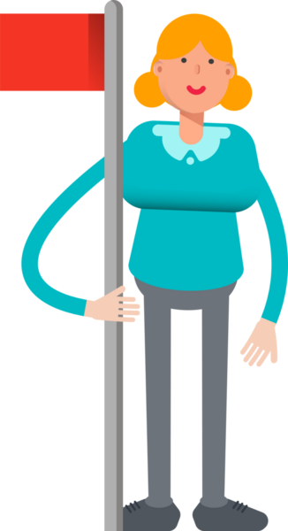 Kız Karakter Tutucu Bayrak Direği