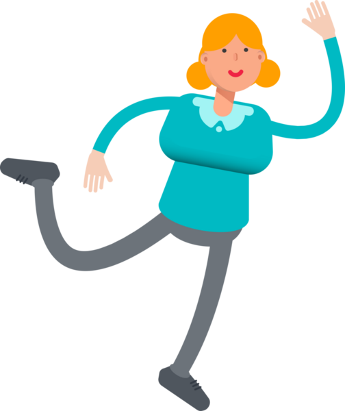 Kız Karakteri Zıplayıp Uçuyor