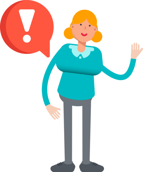 Kız Karakteri ve Hata İşareti