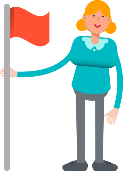 Kız Karakter Tutma Bayrağı
