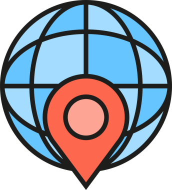 Küre ve harita PIN simgesi