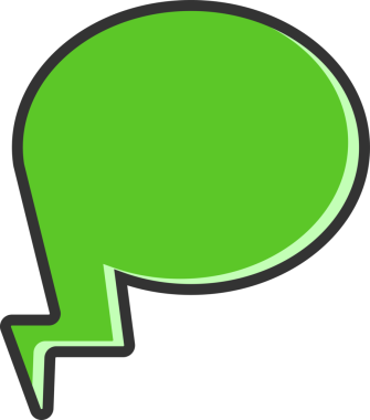 yeşil komik konuşma balonu