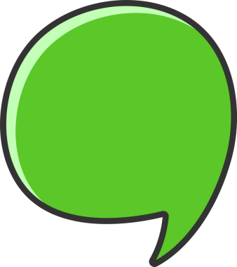 yeşil komik konuşma balonu