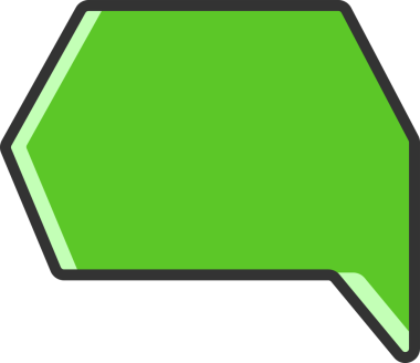 yeşil komik konuşma balonu