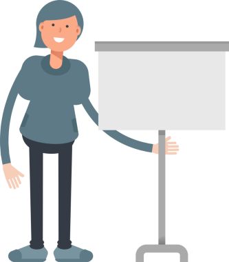 Beyaz Tahtayı Sunan Kadın Karakteri