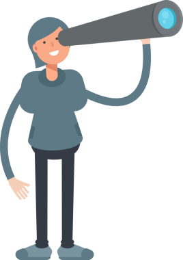 Dürbün kullanan Kadın Karakteri