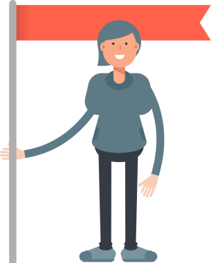 Kadın Karakter Tutucu Bayrak Direği