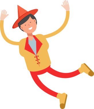 Şapka Karakterli Parti Adamı Çizimi