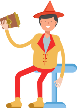 Şapka Karakterli Parti Adamı Çizimi