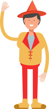 Şapka Karakterli Parti Adamı Çizimi