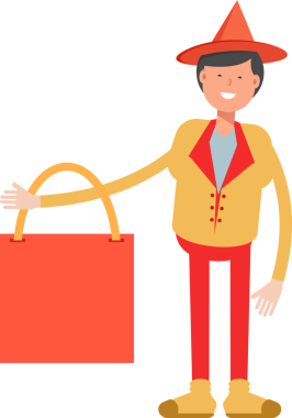 Şapka Karakterli Parti Adamı Çizimi