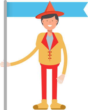 Şapka Karakterli Parti Adamı Çizimi