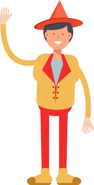 Şapka Karakterli Parti Adamı Çizimi