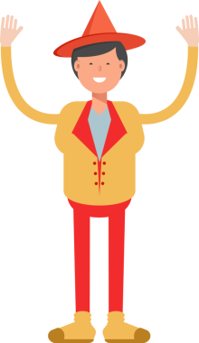 Şapka Karakterli Parti Adamı Çizimi