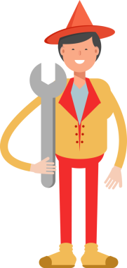 Şapka Karakterli Parti Adamı Çizimi