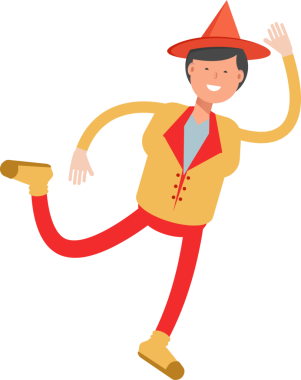 Şapka Karakterli Parti Adamı Çizimi