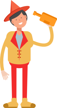 Şapka Karakterli Parti Adamı Çizimi