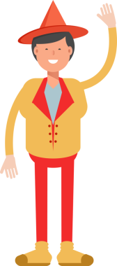 Şapka Karakterli Parti Adamı Çizimi