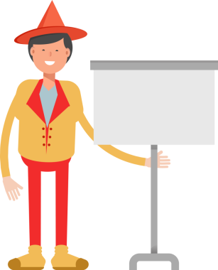 Şapka Karakterli Parti Adamı Çizimi