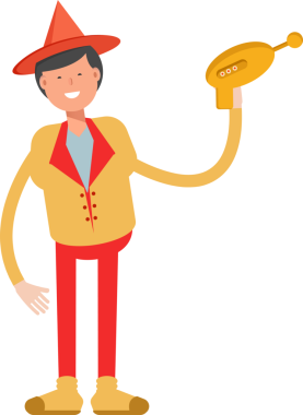 Şapka Karakterli Parti Adamı Çizimi