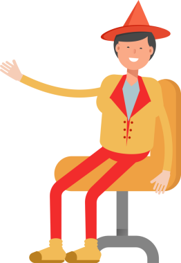 Şapka Karakterli Parti Adamı Çizimi