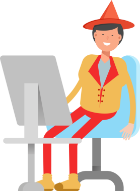 Şapka Karakterli Parti Adamı Çizimi