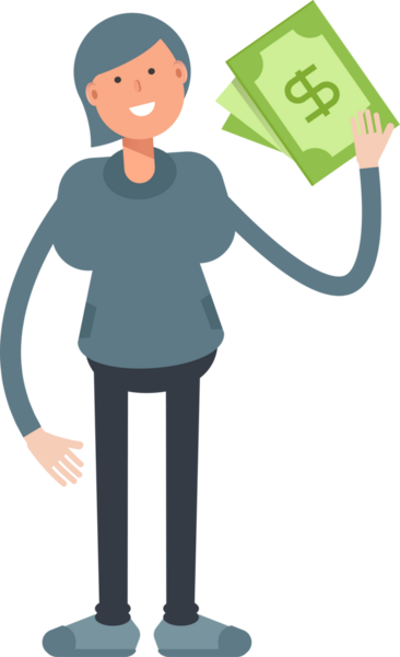 Kadın Karakteri Dolarlık Banknotlar Tutuyor