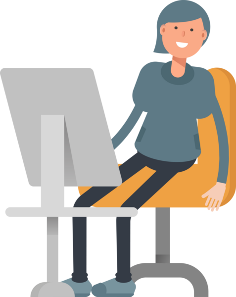 Masaüstünde Çalışan Kadın Karakteri