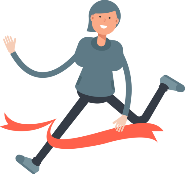 Bitiş çizgisinde Çalışan Kadın Karakteri