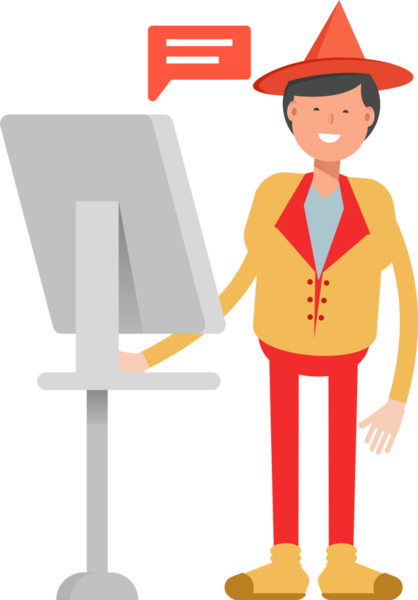 Şapka Karakterli Parti Adamı Çizimi