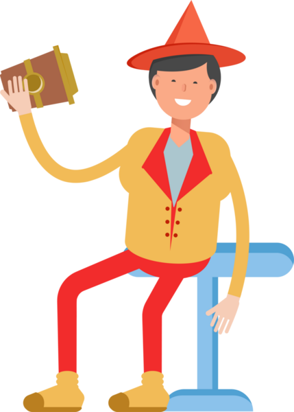 Şapka Karakterli Parti Adamı Çizimi