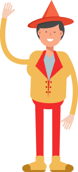 Şapka Karakterli Parti Adamı Çizimi