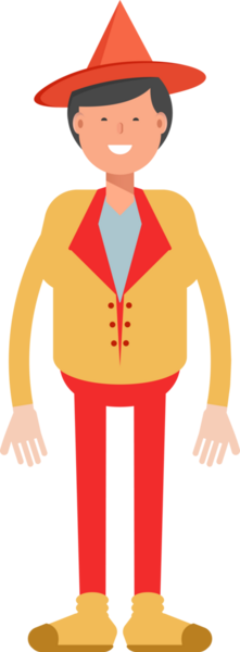 Şapka Karakterli Parti Adamı Çizimi