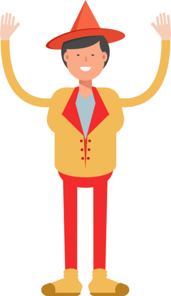 Şapka Karakterli Parti Adamı Çizimi