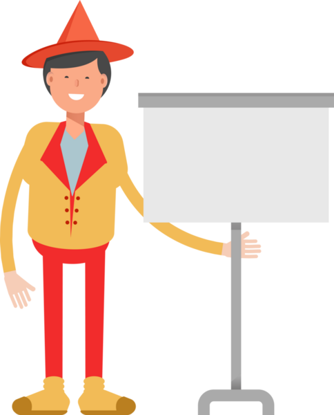 Şapka Karakterli Parti Adamı Çizimi