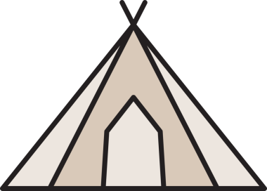 Kamp Çadırı Simgesi İllüstrasyonu