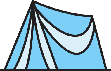 Kamp Çadırı Simgesi İllüstrasyonu