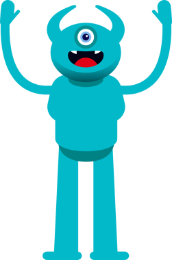 Tek Göz Canavarı Karakteri Ellerinizi Kaldırın