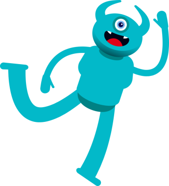 Tek Göz Canavarı Karakteri Zıplayıp Uçuyor