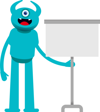 Tek Göz Canavarı Karakteri Sunar Beyaz Tahta