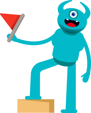 Tek Göz Canavarı Karakteri Bayrak Tutuyor