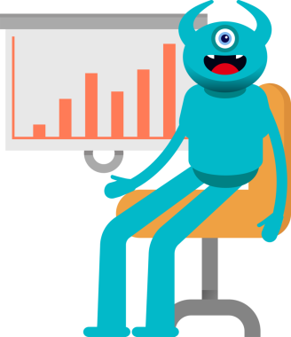 Bir Göz Canavarı Karakteri Sunar Bar Çizelgesi