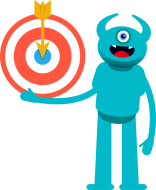 Tek Göz Canavarı Karakteri Dart Tutuyor