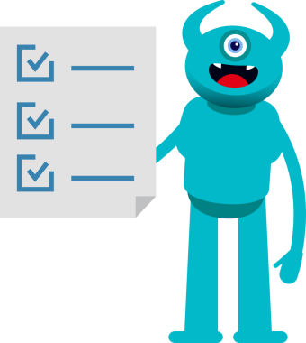 Bir Göz Canavarı Karakteri ve Kontrol Listesi Belgesi