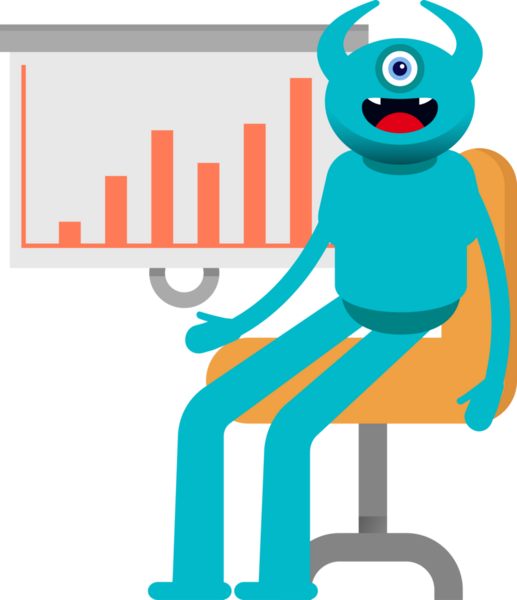 Bir Göz Canavarı Karakteri Sunar Bar Çizelgesi