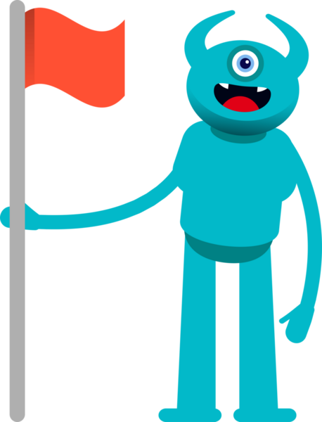 Tek Göz Canavarı Karakteri Bayrak Tutuyor