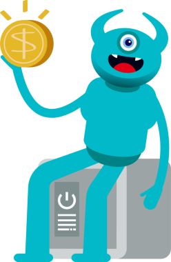 Bir Göz Canavarı Karakteri Güvenli ve Doları Tutuyor