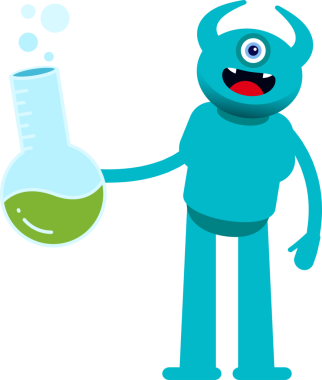 Tek Göz Canavarı Karakteri Laboratuar Şişesi